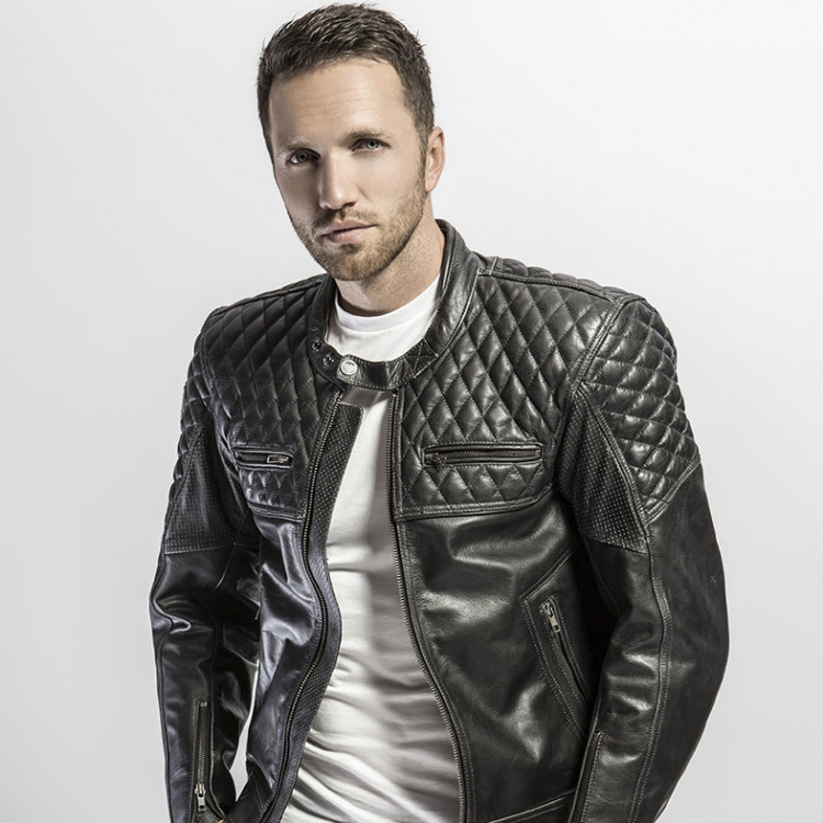 4SR Motorrad Leder Jacke Scrambler Petroleum