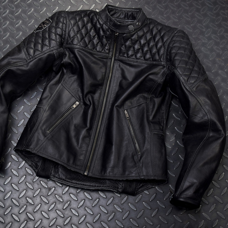 4SR Motorrad Leder Jacke Scrambler Lady Petroleum