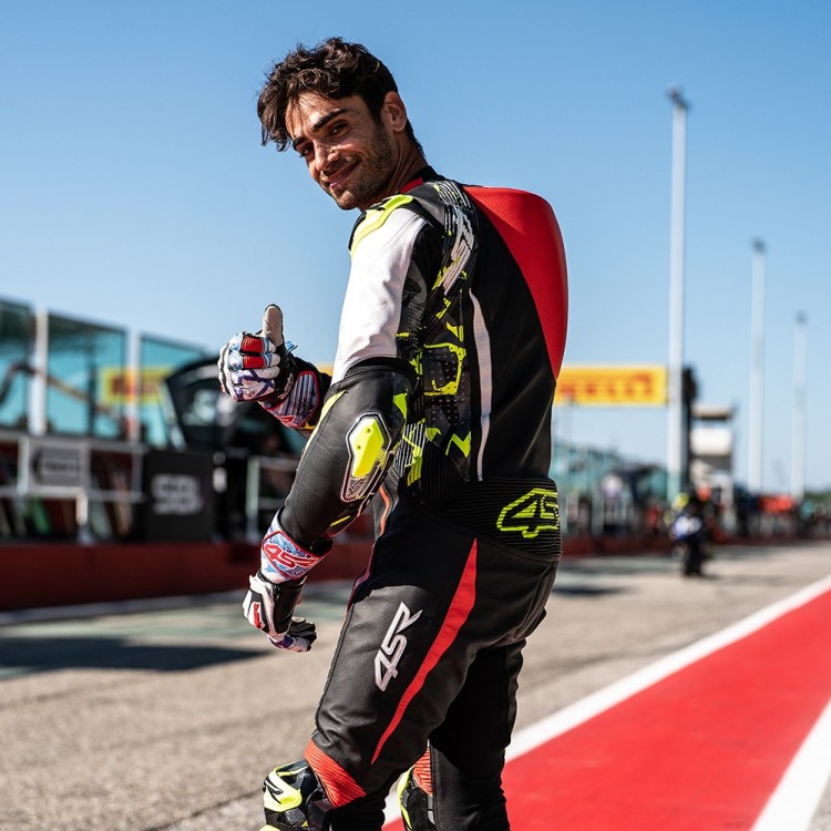 4SR Motorrad Lederkombi Racing Camo AR & Raffaele De Rosa WorldSSP 2022