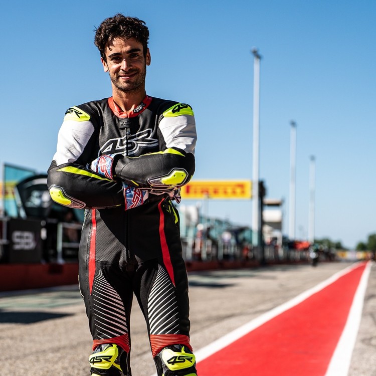 4SR Motorrad Lederkombi Racing Camo AR & Raffaele De Rosa WorldSSP 2022