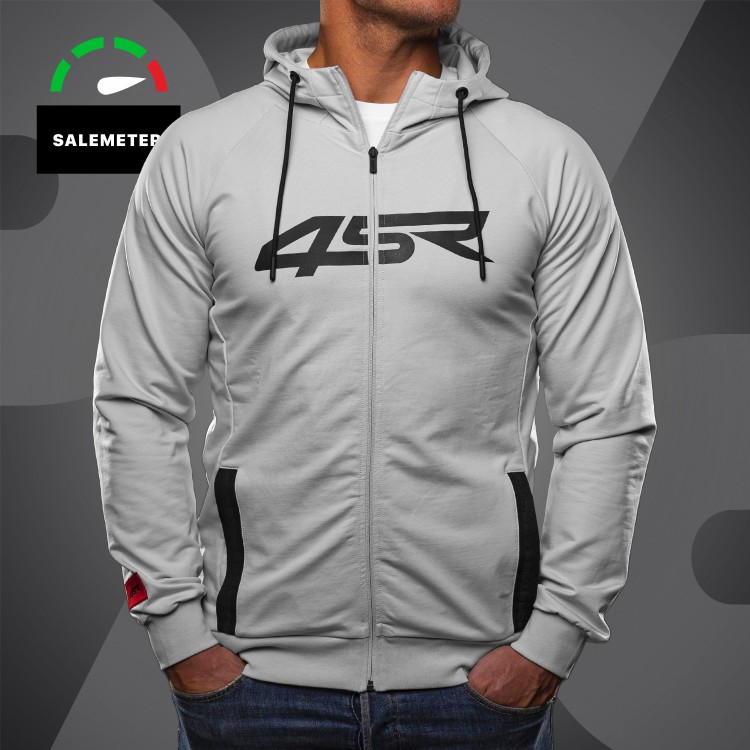 Hoodie Logo Zip Grey