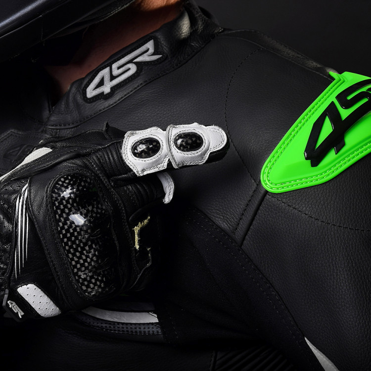 4SR Motorrad Lederkombi RR Evo III Monster Green 2 Teiler