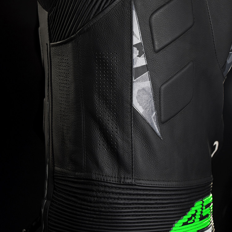 4SR Motorrad Lederkombi RR Evo III Monster Green 2 Teiler