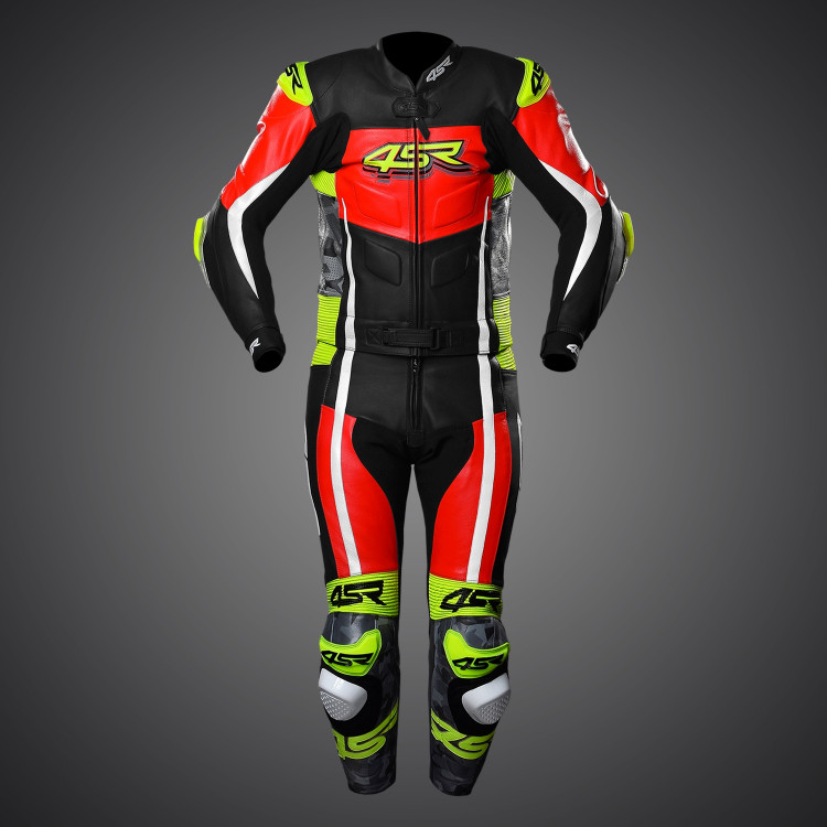 4SR Motorrad Lederkombi RR Evo III Neon 2-Teiler 2