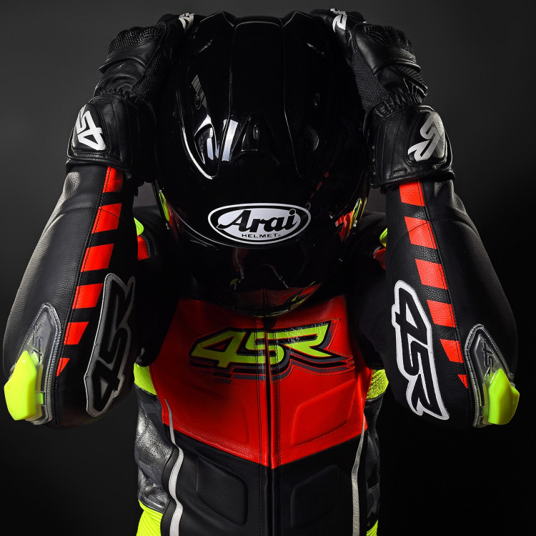 4SR Motorrad Lederkombi RR Evo III Neon 2-Teiler 4