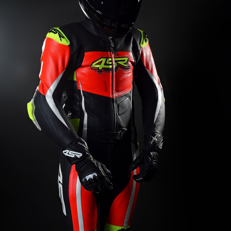 4SR Motorrad Lederkombi RR Evo III Neon 2-Teiler 5