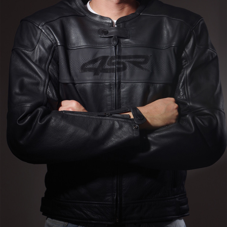 Motorrad Leder Jacke 4SR Hooligan - Black Velvet