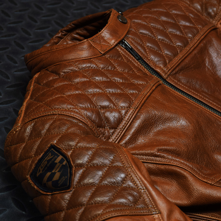 4SR Motorrad leder jacke Scrambler Lady Cognac