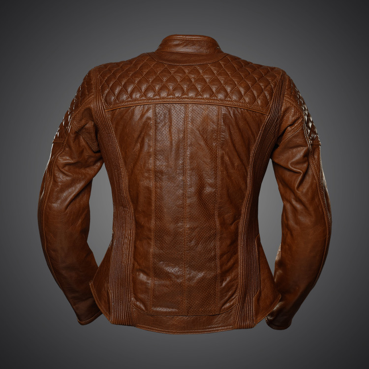 4SR Motorrad leder jacke Scrambler Lady Cognac
