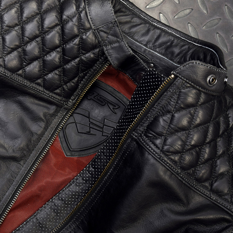 4SR Motorrad Leder Jacke Scrambler Lady Petroleum