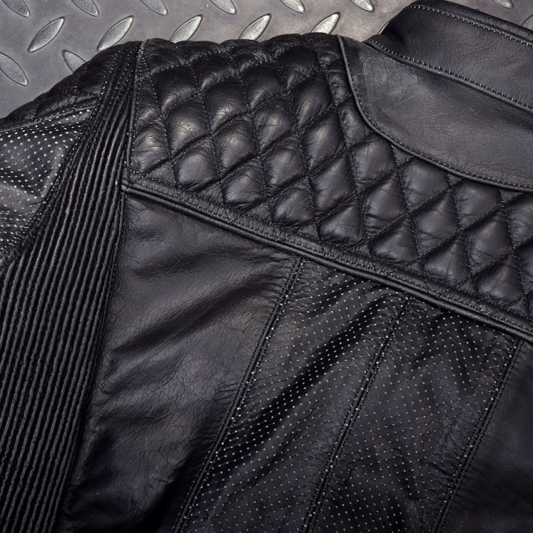 4SR Motorrad Leder Jacke Scrambler Lady Petroleum