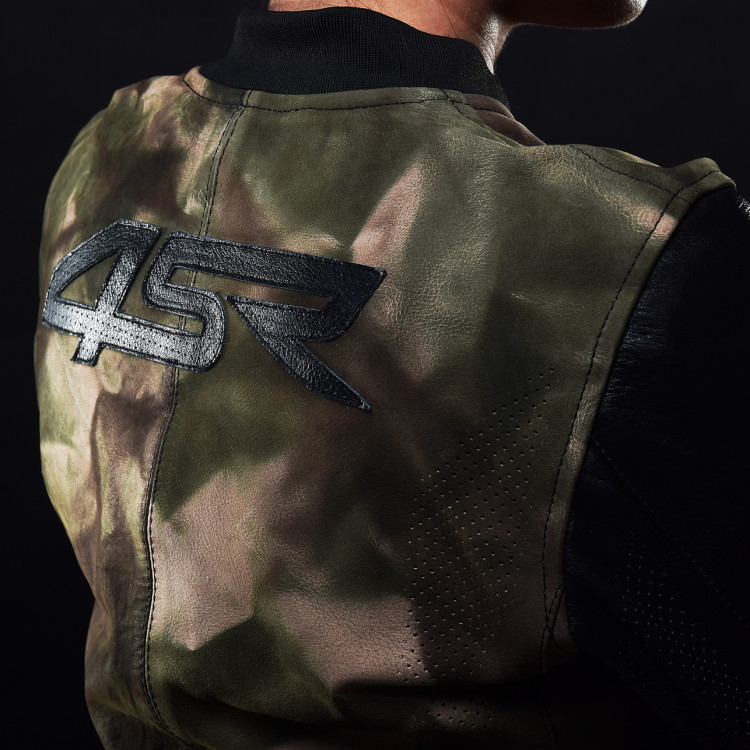 4SR Motorrad Lederjacke Bomber Camo Jacke