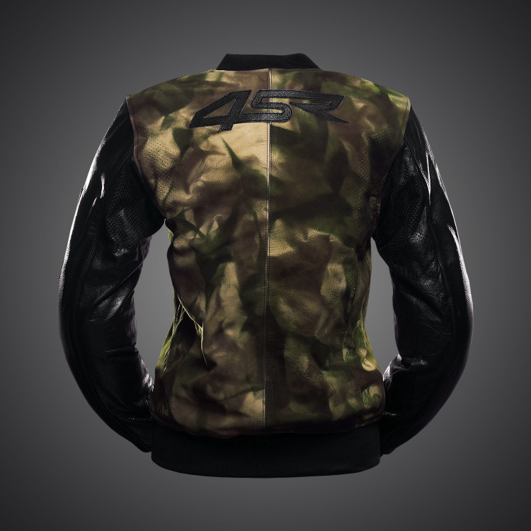 4SR Motorrad Lederjacke Bomber Camo Jacke