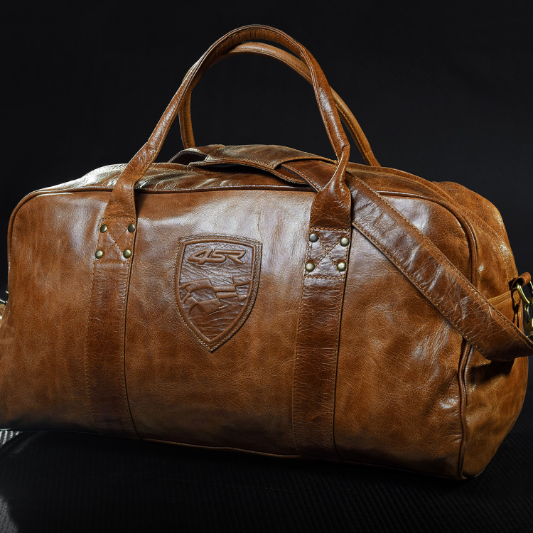 4SR Cognac Leder Reisetasche mit abnehmbarem Gurt