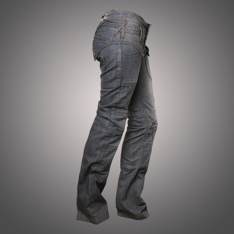 4SR Damen Motorradjeans - Jeans Lady Star Grey