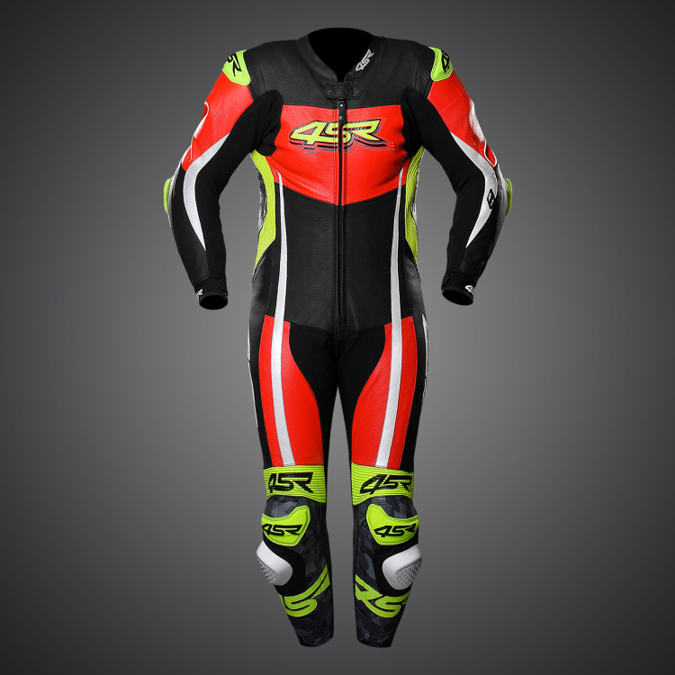 4SR Racing Neon AR Airbag Ready Motorrad Lederkombi 2