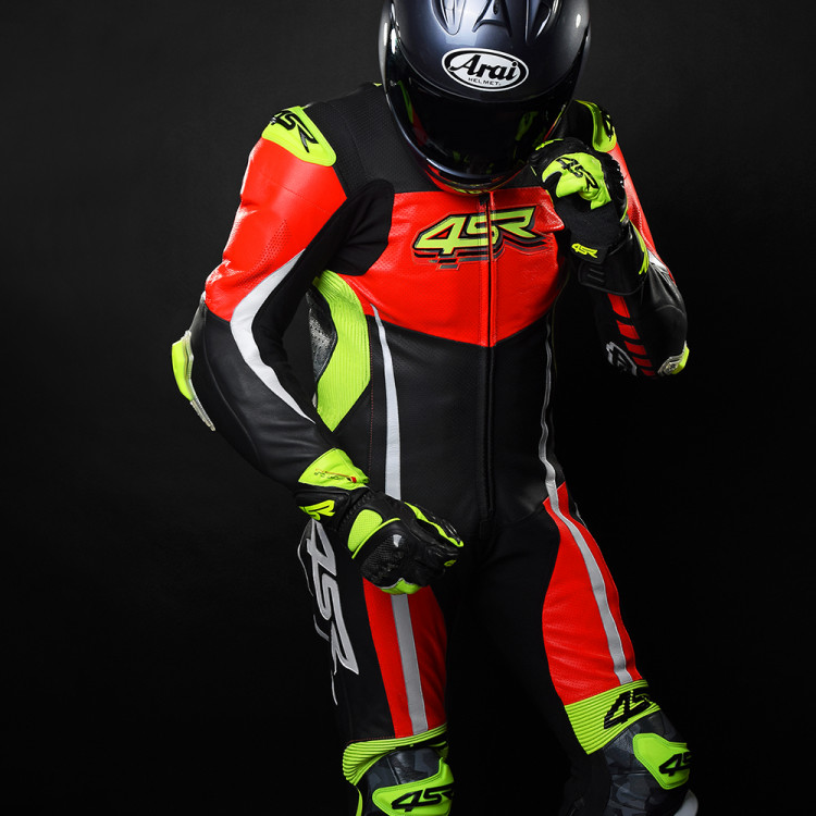 4SR Racing Neon AR Airbag Ready Motorrad Lederkombi 4