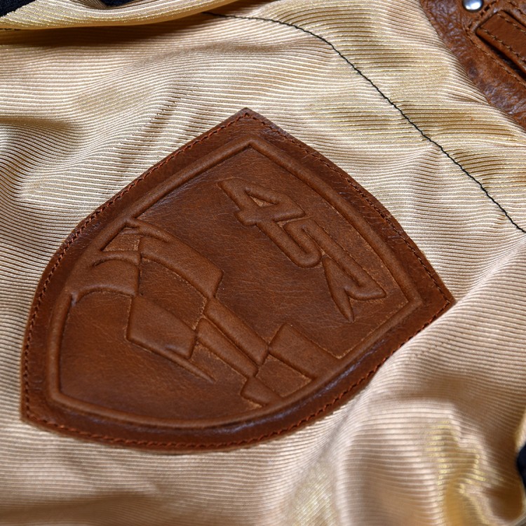 4SR Motorrad Leder Jacke Scrambler Cognac