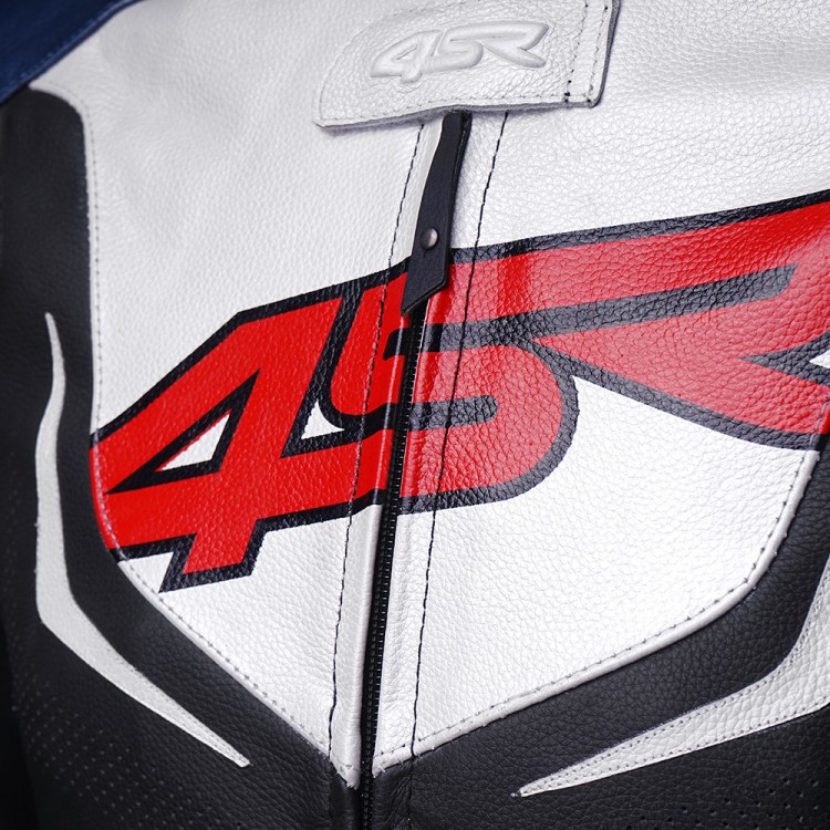 4SR Sportliche Motorradlederjacke TT Replica Tricolor 020