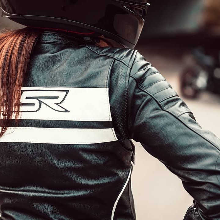 4SR damen Motorrad Leder Jacke Roadster Lady - Pearl White