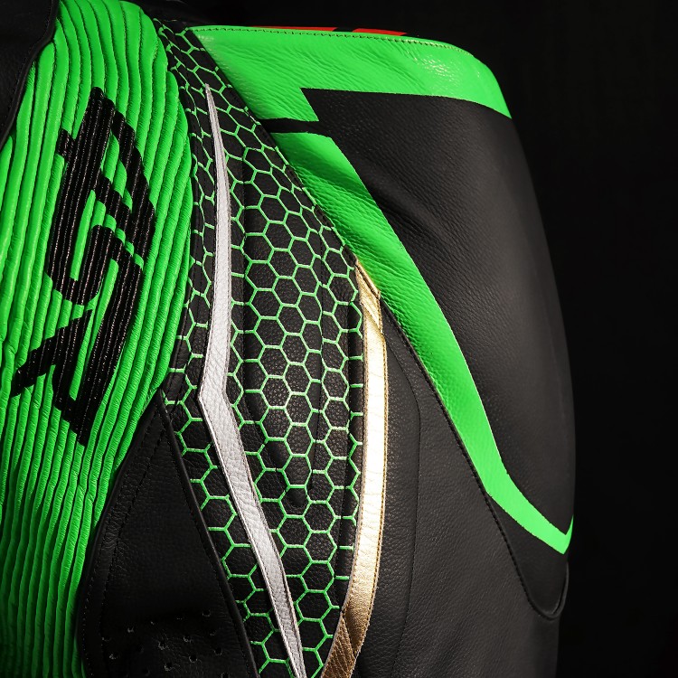 4SR Racing Monster Green AR Airbag Ready Motorrad Lederkombi 5