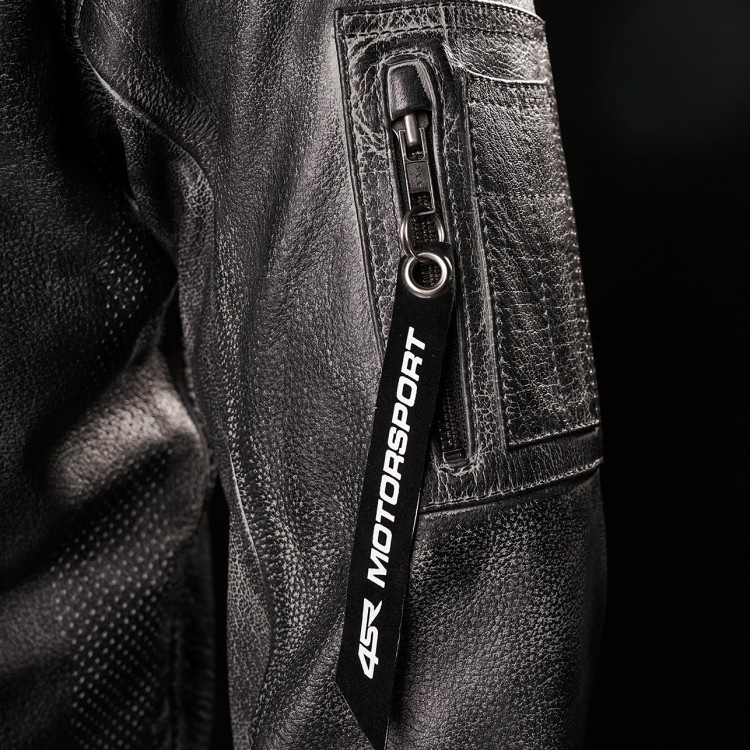 4SR Motorrad Lederjacke Hoodie Jacket mit Kapuze