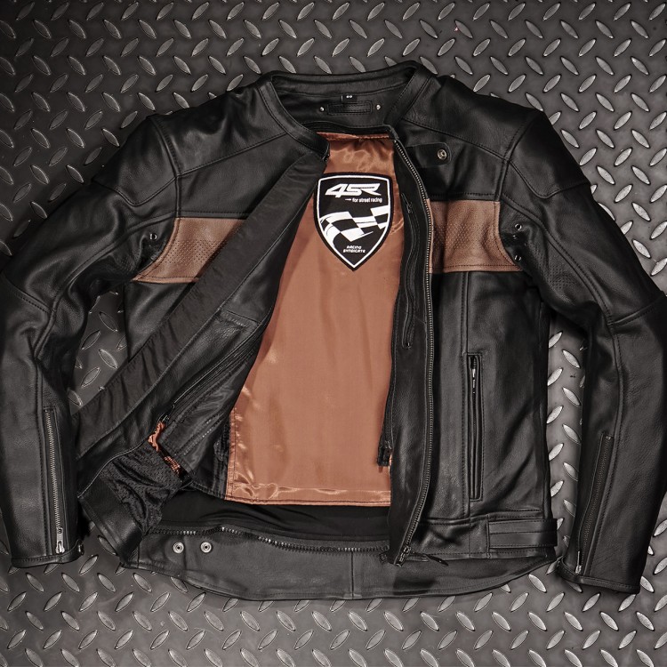 4SR Motorrad Lederjacke Hooligan Brown