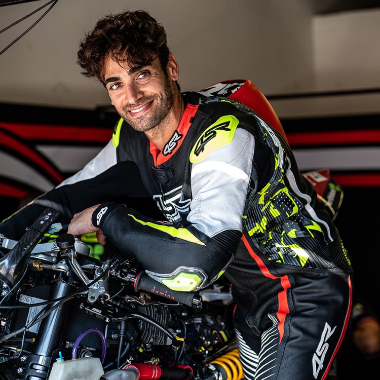 4SR Motorrad Lederkombi Racing Camo AR & Raffaele De Rosa WorldSSP 2022