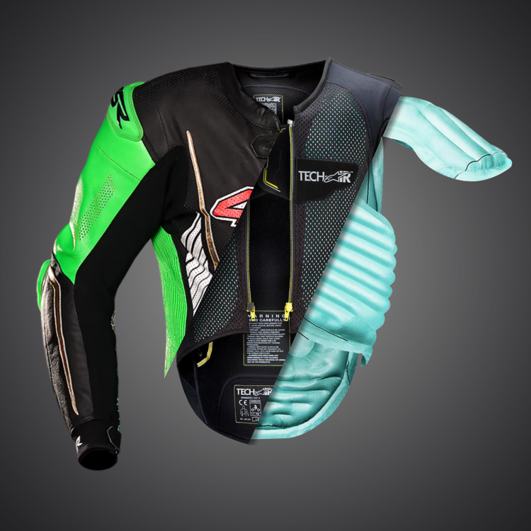 4SR Racing Monster Green AR Airbag Ready Motorrad Lederkombi 9