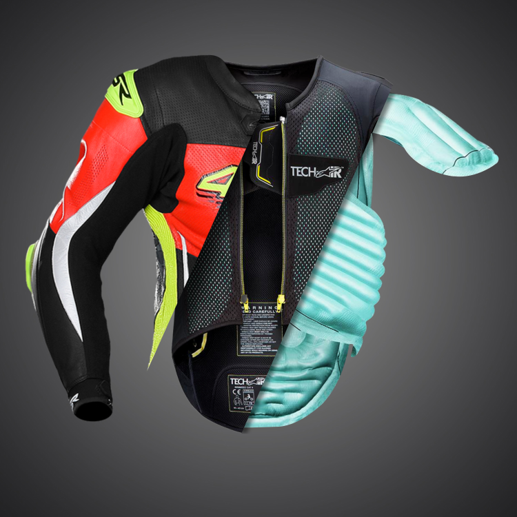 4SR Racing Neon AR Airbag Ready Motorrad Lederkombi 8