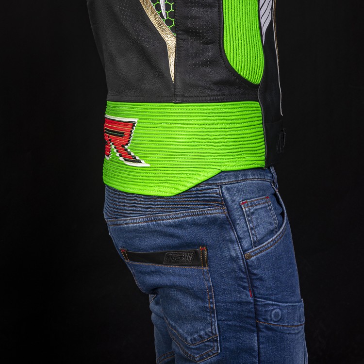 4SR RR Evo III Monster Green AR Airbag Ready Motorrad Lederkombi 2-Teiler 7