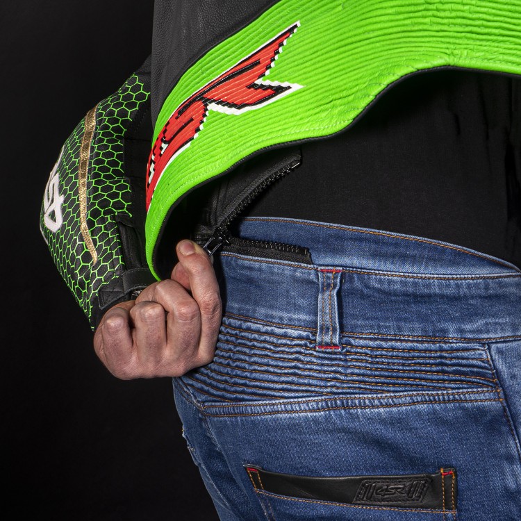 4SR RR Evo III Monster Green AR Airbag Ready Motorrad Lederkombi 2-Teiler 8