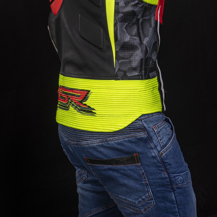 4SR Motorrad Lederkombi RR Evo III Neon 2-Teiler 6