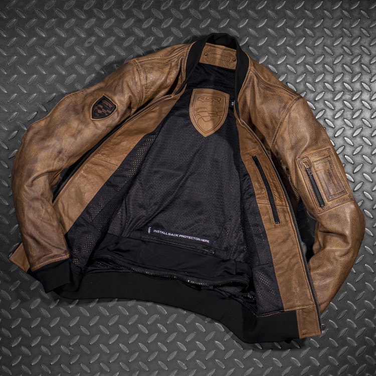 4SR Lederjacke Bomber Jacket Brown Patina