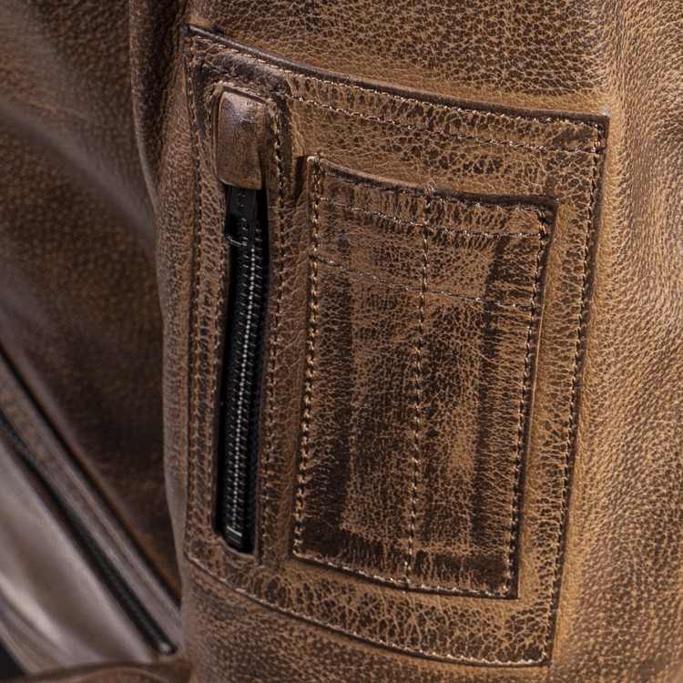 4SR Lederjacke Bomber Jacket Brown Patina