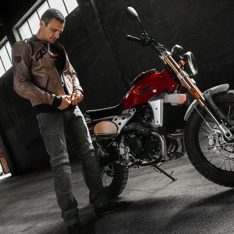 4SR Lederjacke Bomber Jacket Brown Patina