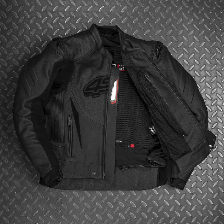 4SR Leder-Motorrad-Sportjacke Club Sport Black Series AR 4
