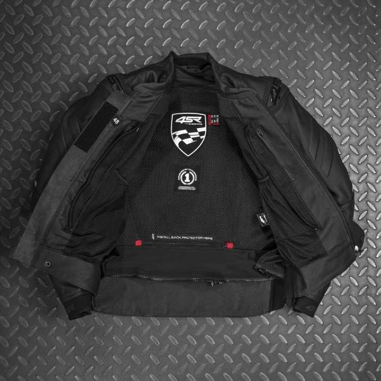 4SR Leder-Motorrad-Sportjacke Club Sport Black Series AR 5