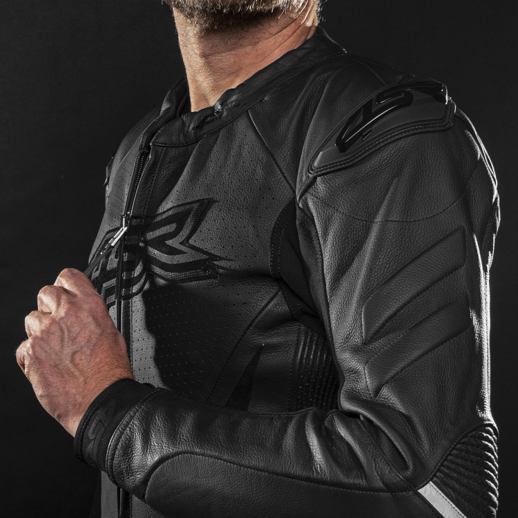 4SR Leder-Motorrad-Sportjacke Club Sport Black Series AR 7