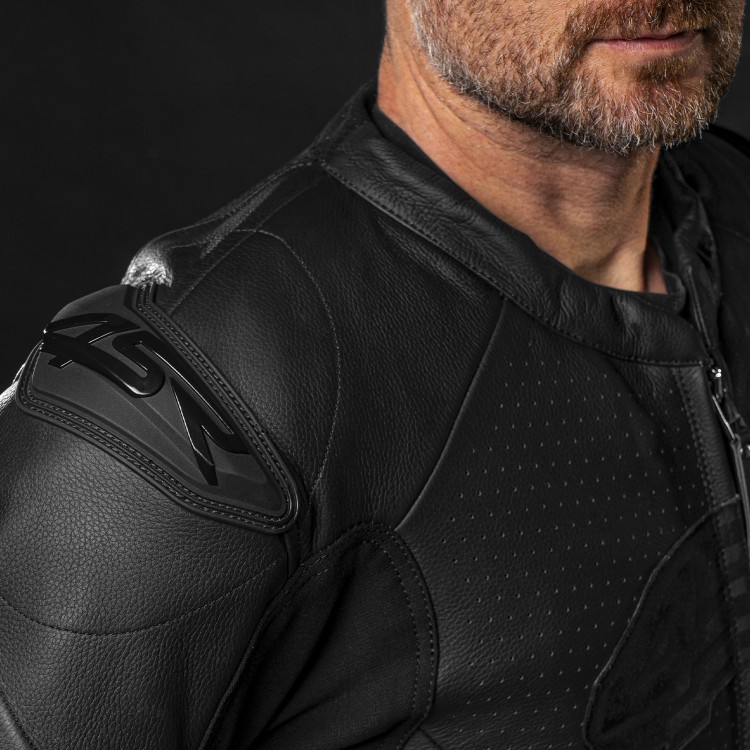 4SR Leder-Motorrad-Sportjacke Club Sport Black Series AR 9