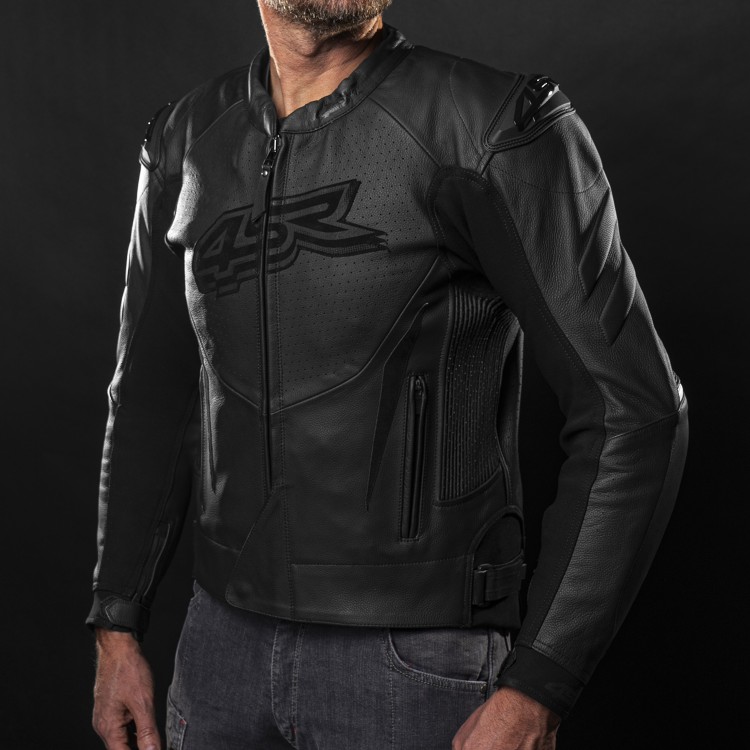 4SR Leder-Motorrad-Sportjacke Club Sport Black Series AR 6