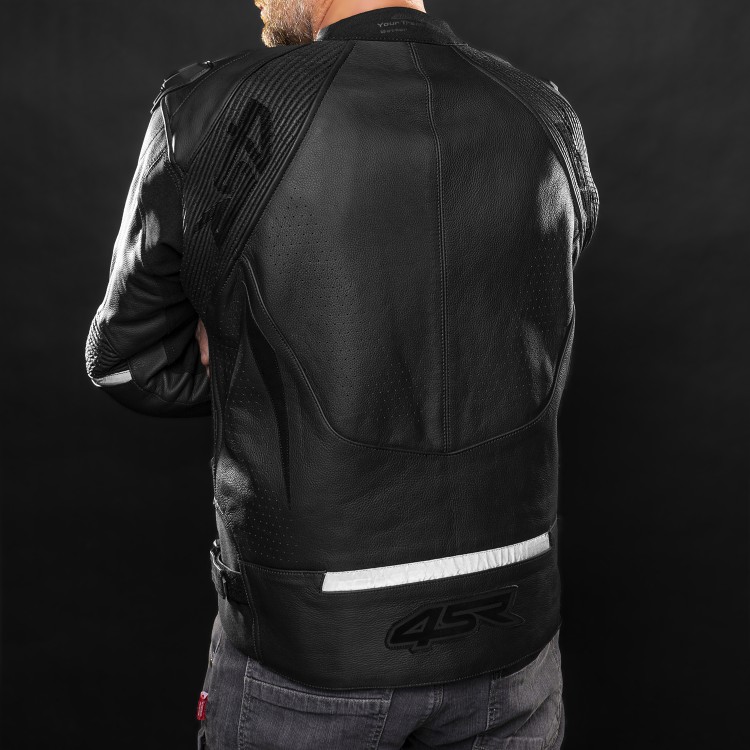 4SR Leder-Motorrad-Sportjacke Club Sport Black Series AR 10