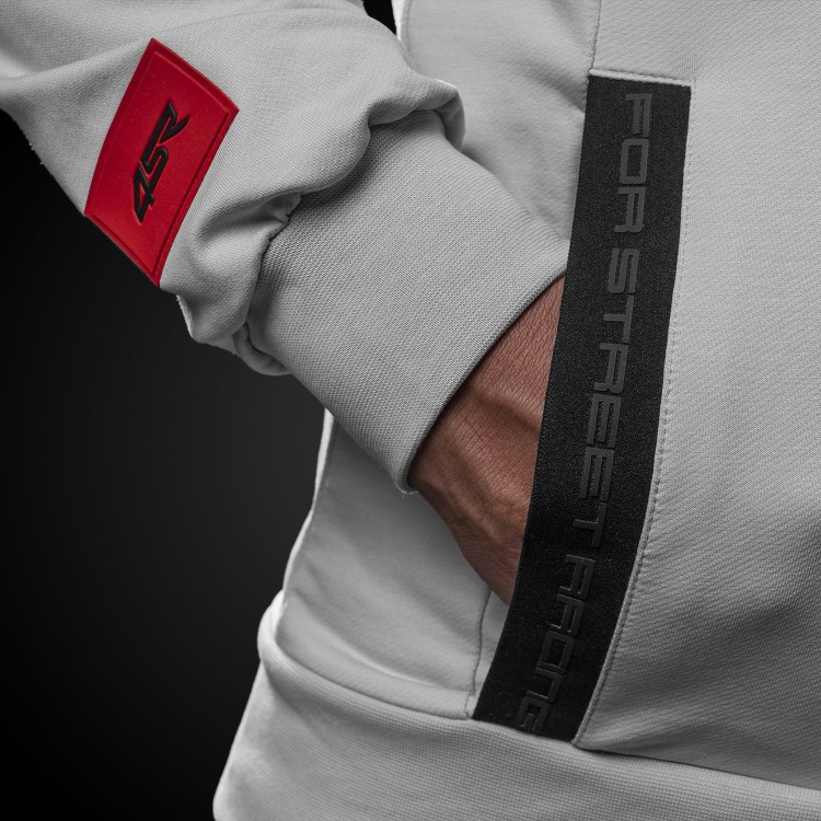 4SR Kapuzenpullover Hoodie Logo Zip Grey 3
