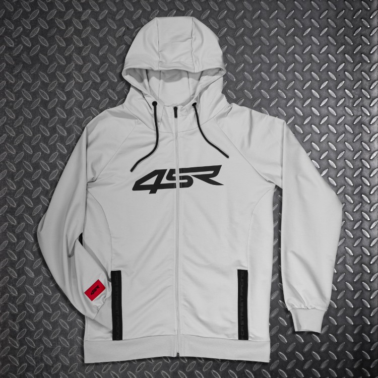 4SR Kapuzenpullover Hoodie Logo Zip Grey 4