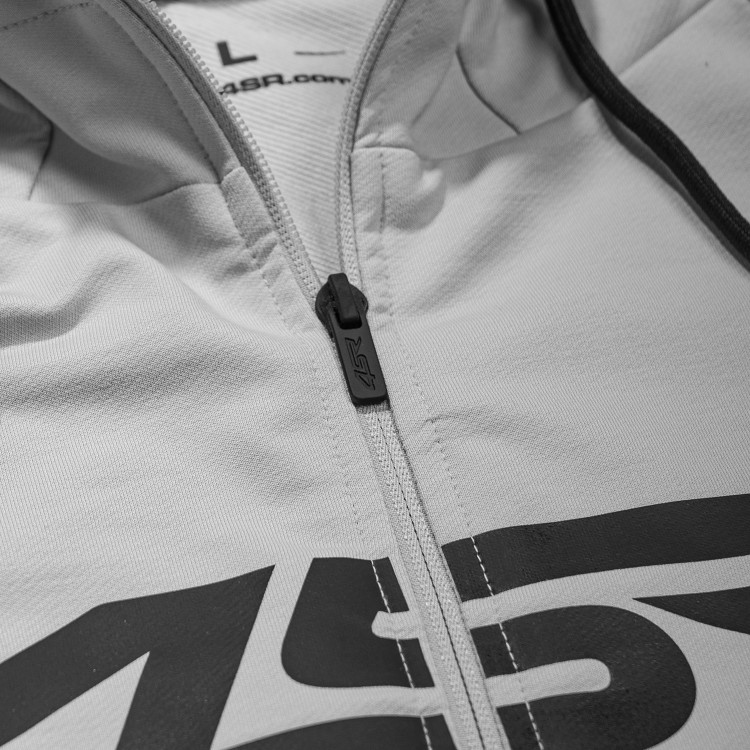 4SR Kapuzenpullover Hoodie Logo Zip Grey 5
