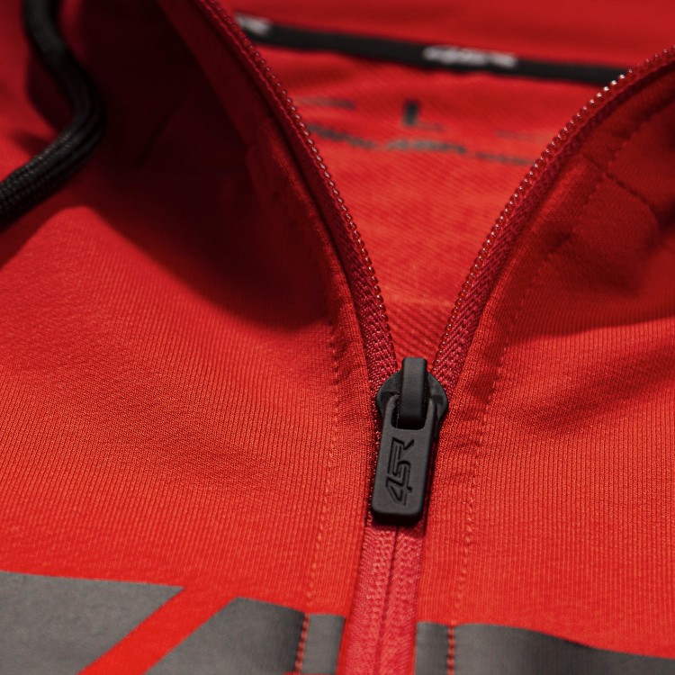 4SR Kapuzenpullover Hoodie Logo Zip Red 4