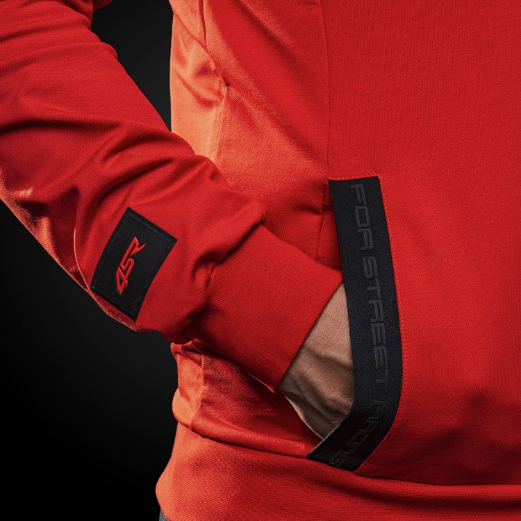 4SR Kapuzenpullover Hoodie Logo Zip Red 2