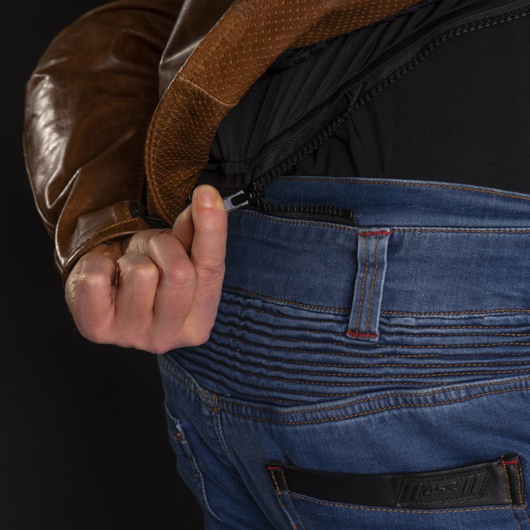 Luxuriöse Leder-Motorradjacke 4SR Scrambler Cognac II 11