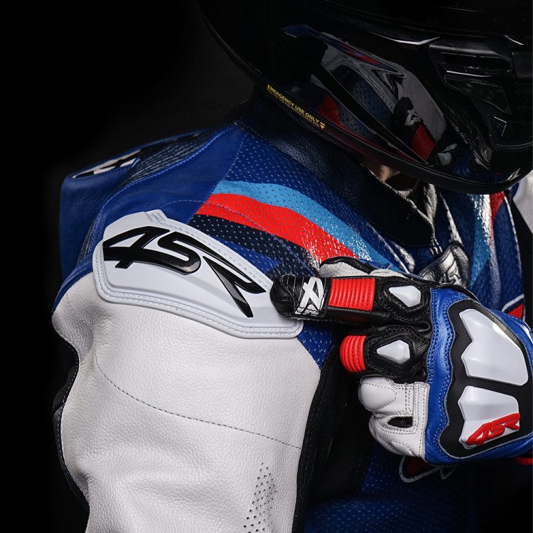 4SR Motorrad Lederkombi Racing Blue AR Airbag Ready