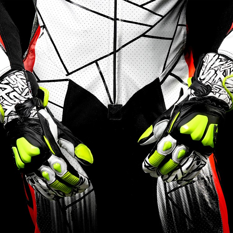 4SR Sport-Motorradhandschuhe RR Aramid Core White